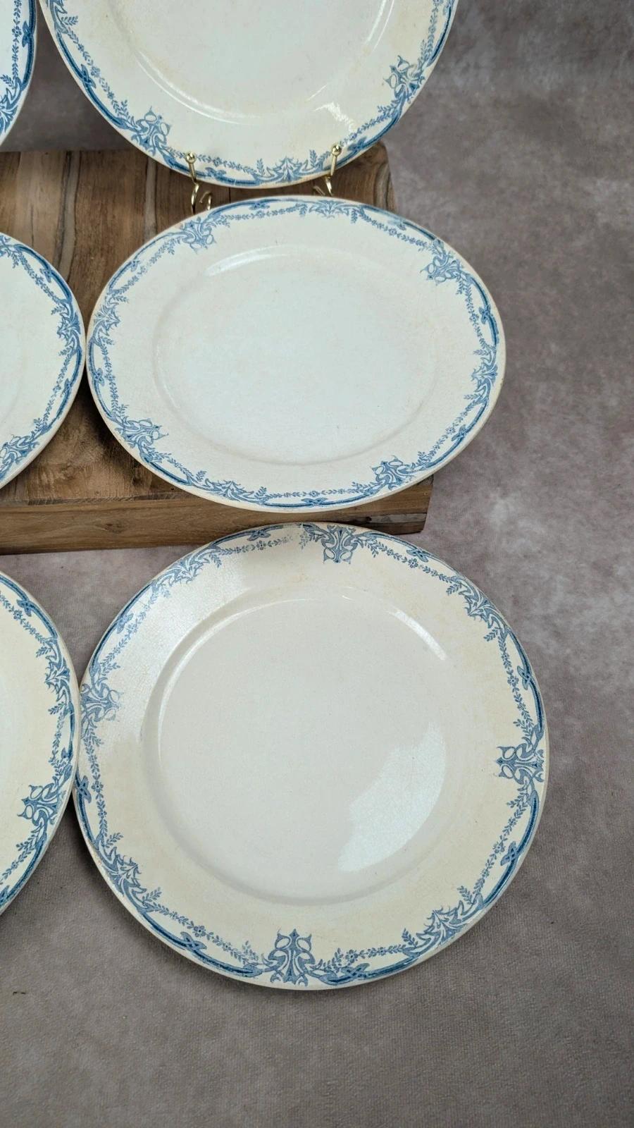 Lot de 6 assiettes plates Sarreguemines Digoin – Modèle Vaucluse