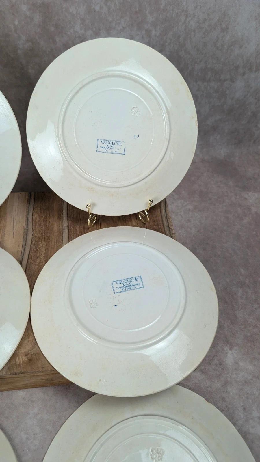 Lot de 6 assiettes plates Sarreguemines Digoin – Modèle Vaucluse