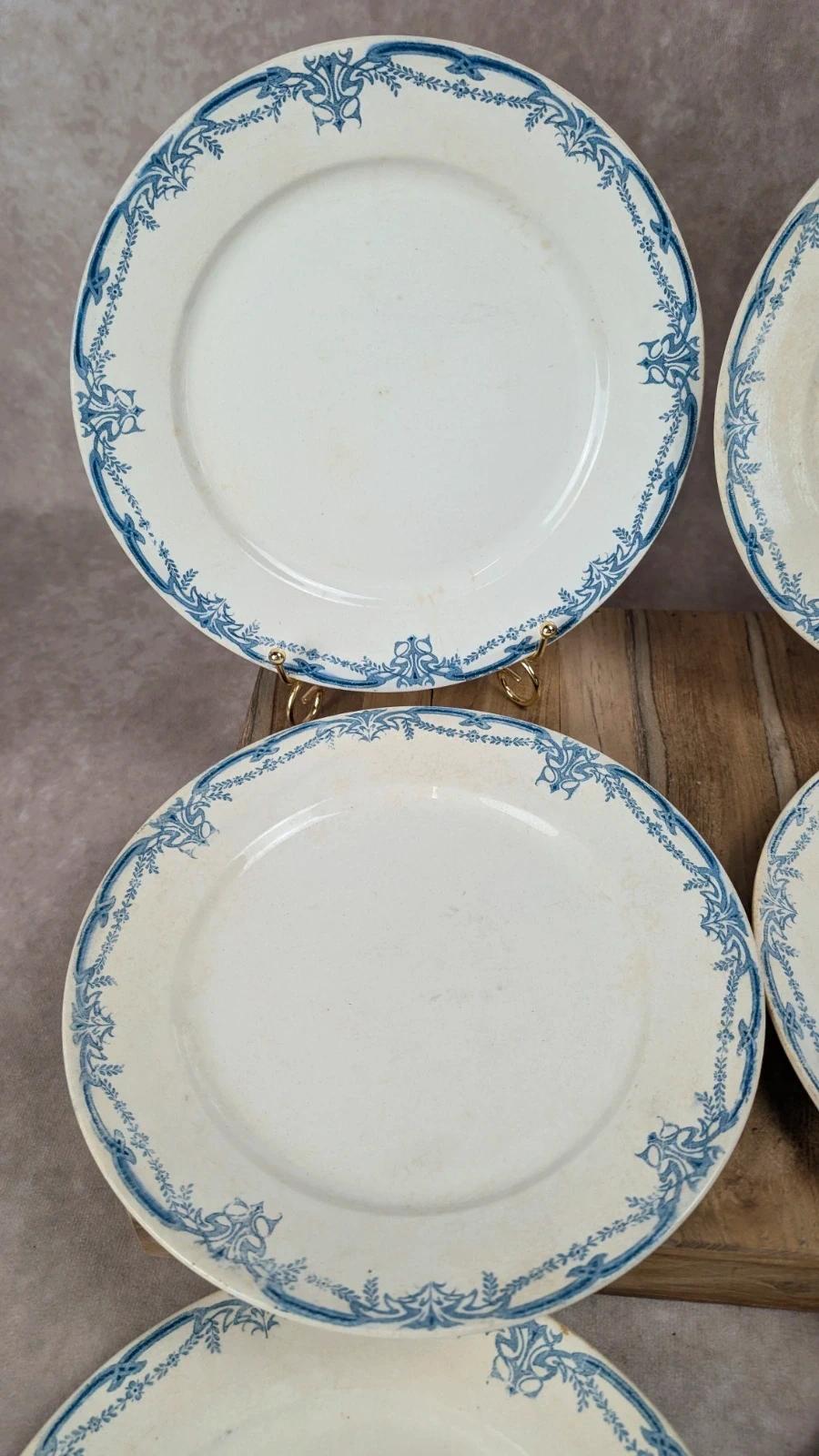 Lot de 6 assiettes plates Sarreguemines Digoin – Modèle Vaucluse