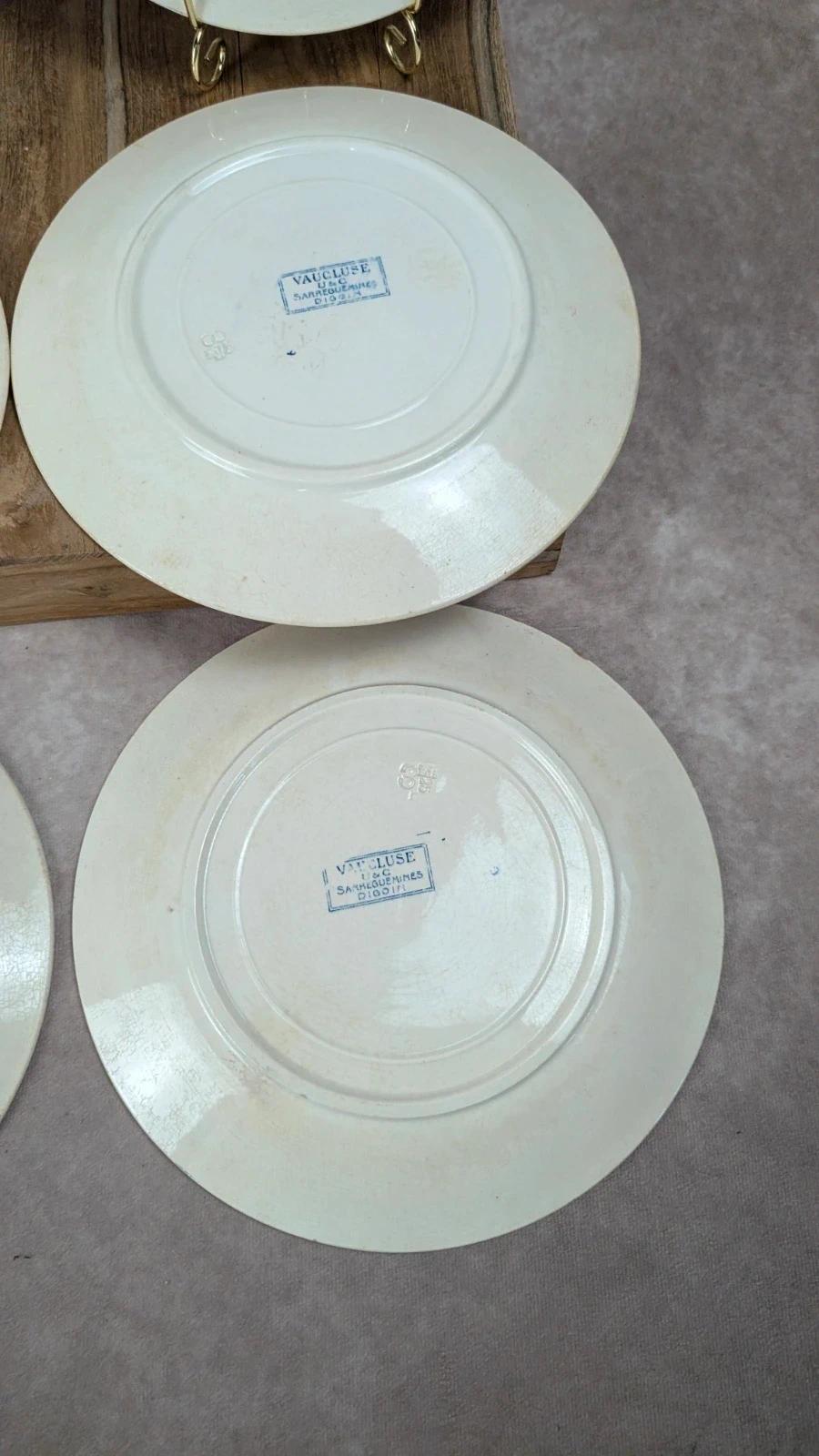 Lot de 6 assiettes plates Sarreguemines Digoin – Modèle Vaucluse