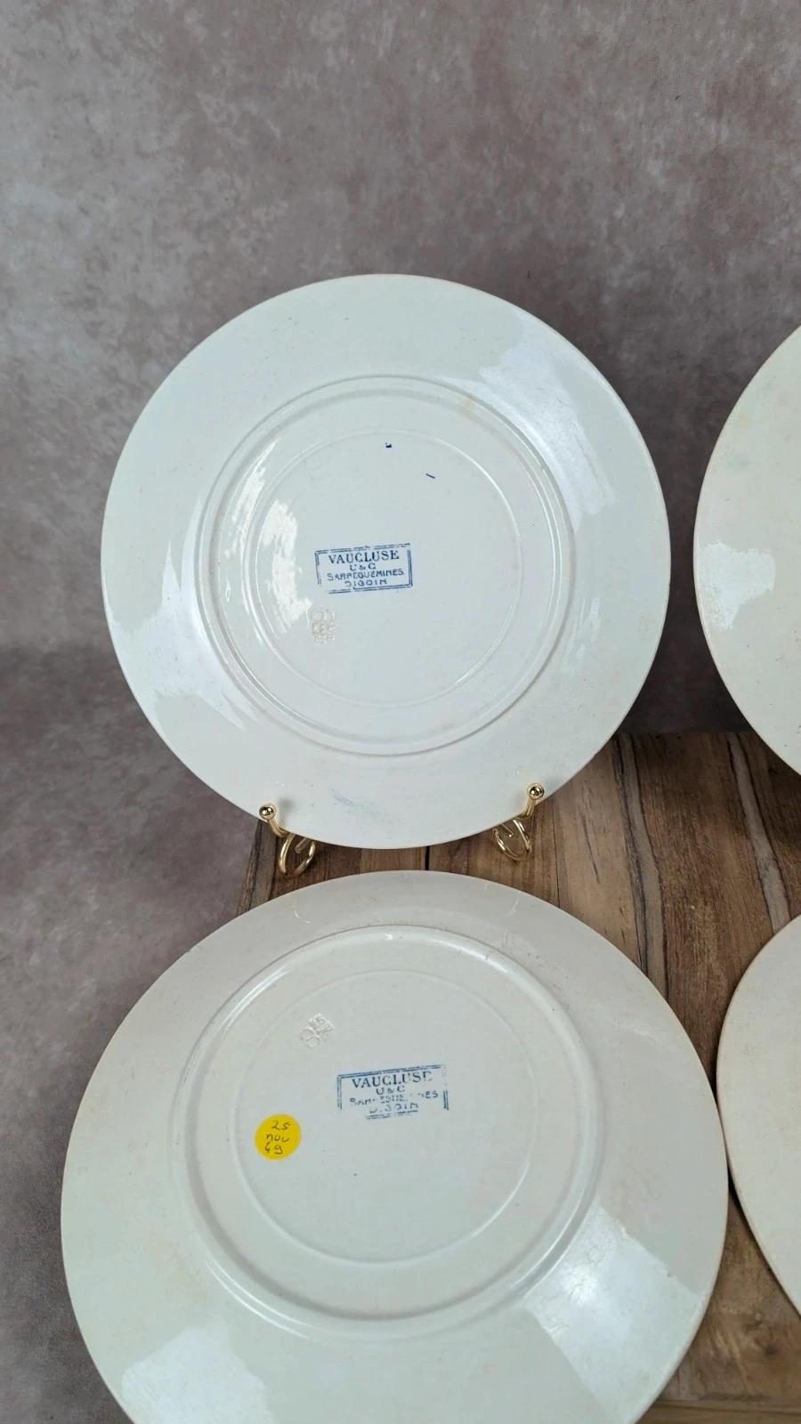 Lot de 6 assiettes plates Sarreguemines Digoin – Modèle Vaucluse