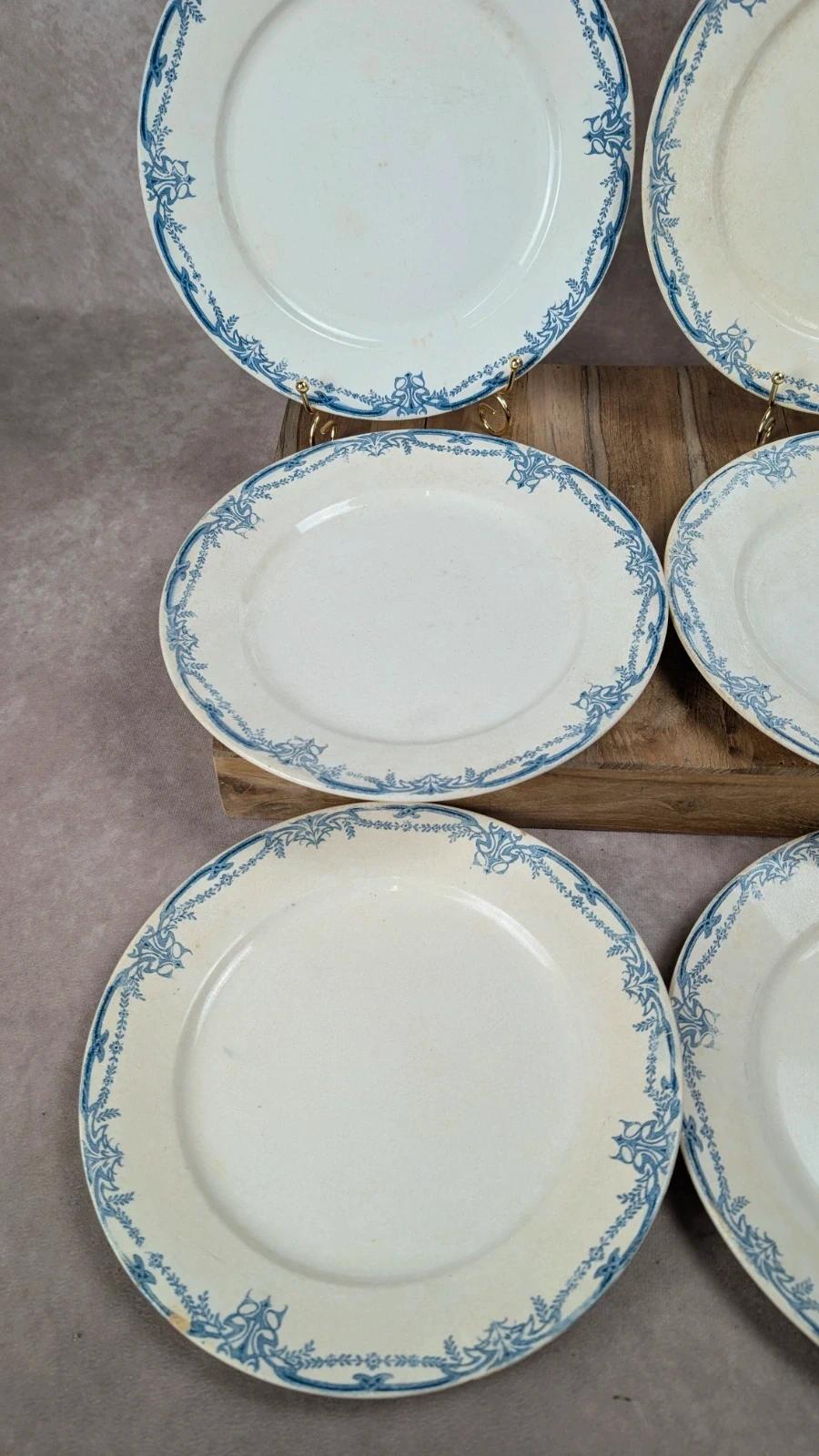Lot de 6 assiettes plates Sarreguemines Digoin – Modèle Vaucluse