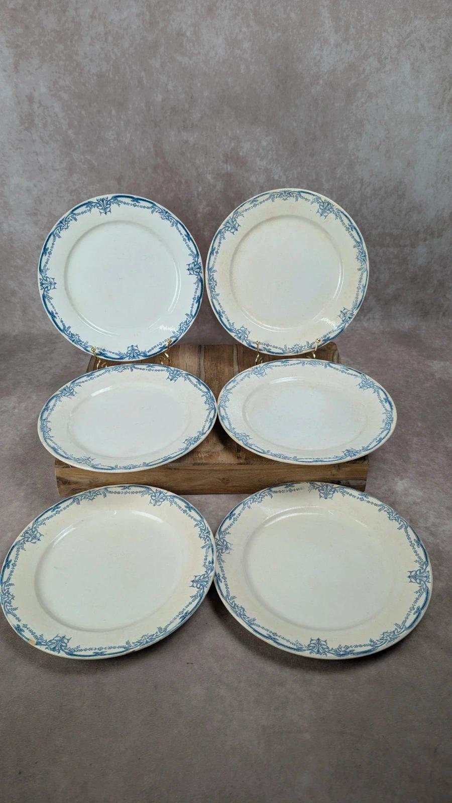 Lot de 6 assiettes plates Sarreguemines Digoin – Modèle Vaucluse