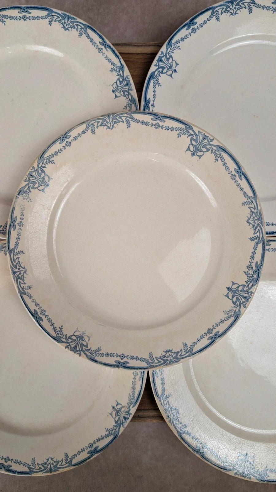 Lot de 6 assiettes plates Sarreguemines Digoin – Modèle Vaucluse