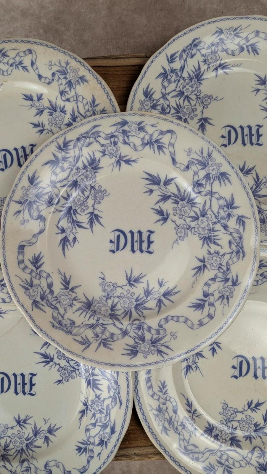 Lot de 6 assiettes plates Sarreguemines – modèle Épine