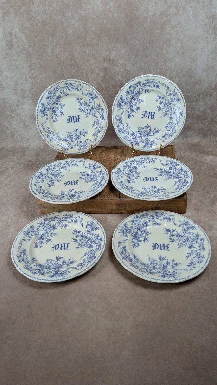 Lot de 6 assiettes plates Sarreguemines – modèle Épine