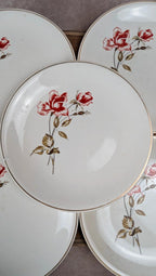 Lot de 6 assiettes Salins modèle Thulin – décor floral ancien