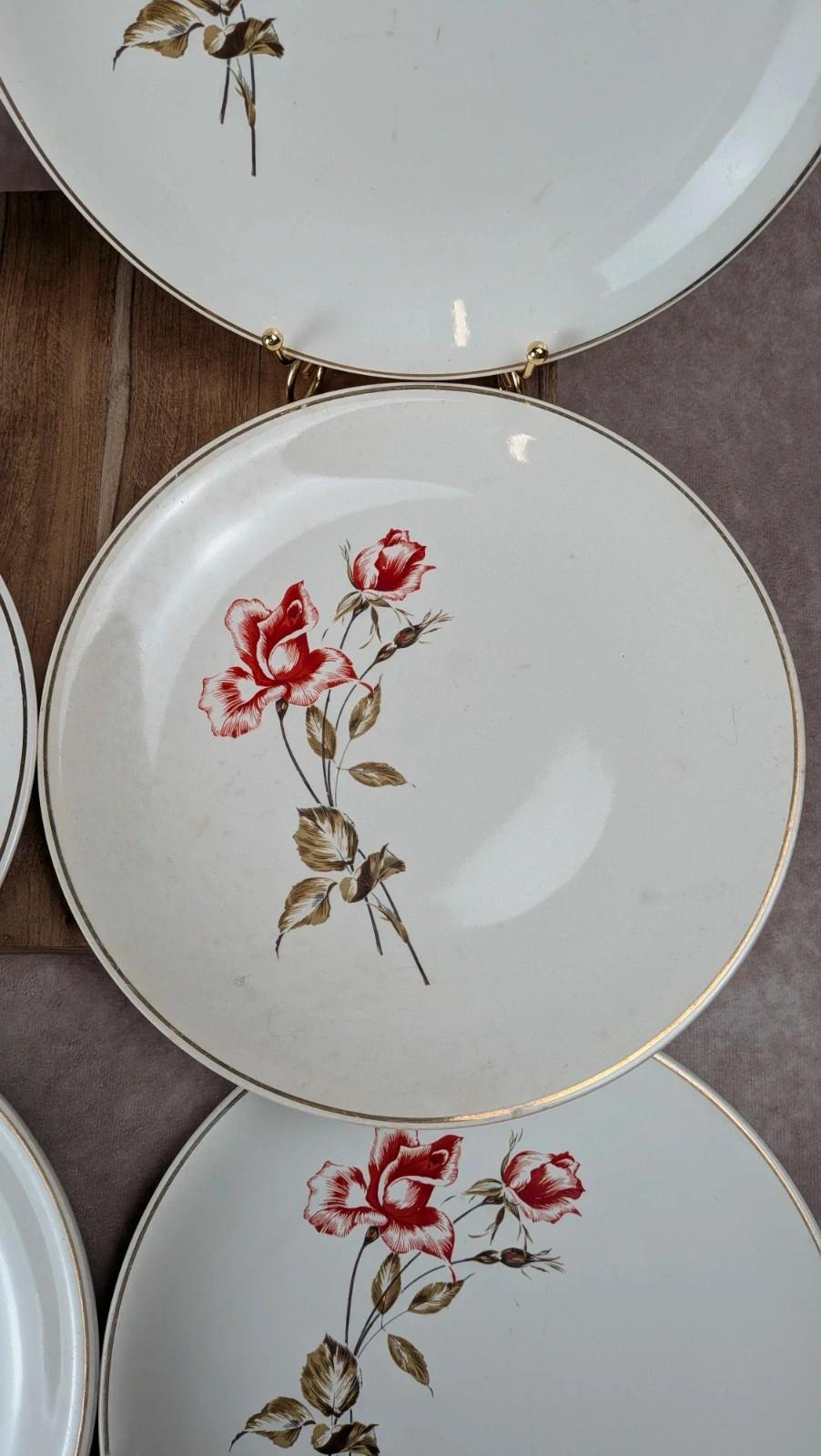 Lot de 6 assiettes Salins modèle Thulin – décor floral ancien