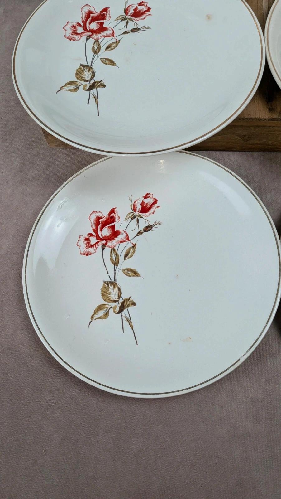 Lot de 6 assiettes Salins modèle Thulin – décor floral ancien