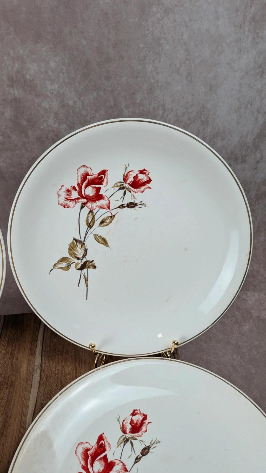 Lot de 6 assiettes Salins modèle Thulin – décor floral ancien
