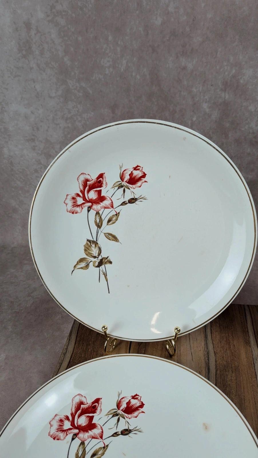 Lot de 6 assiettes Salins modèle Thulin – décor floral ancien
