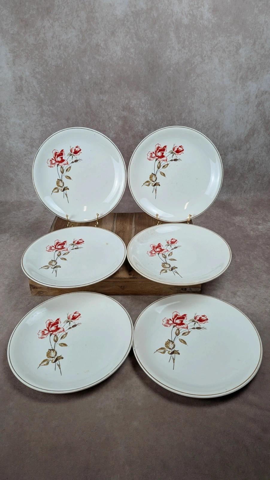 Lot de 6 assiettes Salins modèle Thulin – décor floral ancien