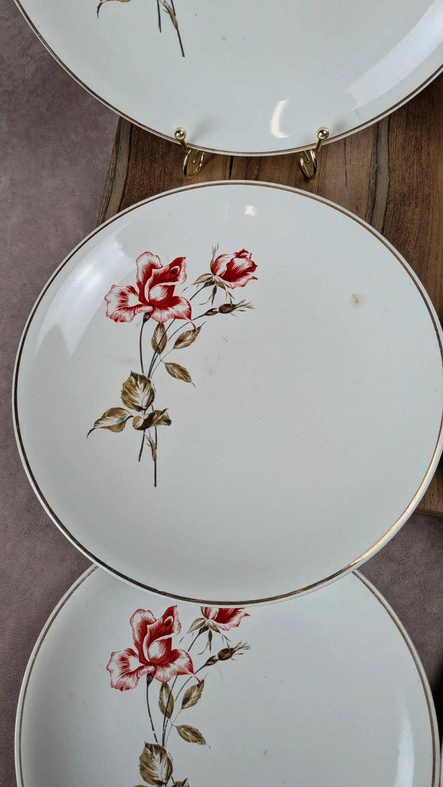 Lot de 6 assiettes Salins modèle Thulin – décor floral ancien