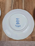 Lot de 6 soucoupes Kg Luneville, décor bleu toile de Jouy, série Spécial Grand Feu