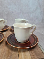 Lot de 6 tasses et sous - coupes vintage – Saint - amand & Sarguemines
