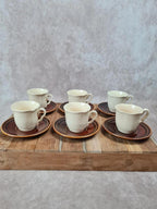Lot de 6 tasses et sous - coupes vintage – Saint - amand & Sarguemines