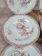 Lot de 7 assiettes creuses Sarreguemines “fontanges”