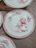 Lot de 7 assiettes creuses Sarreguemines “fontanges”
