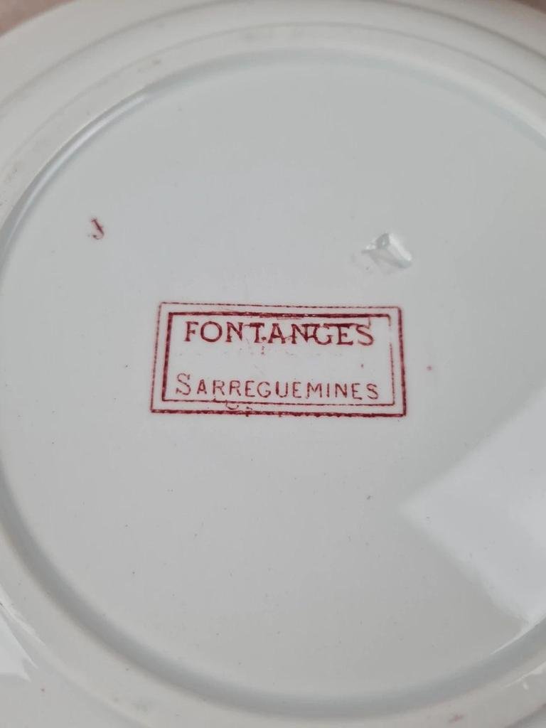 Lot de 7 assiettes creuses Sarreguemines “fontanges”