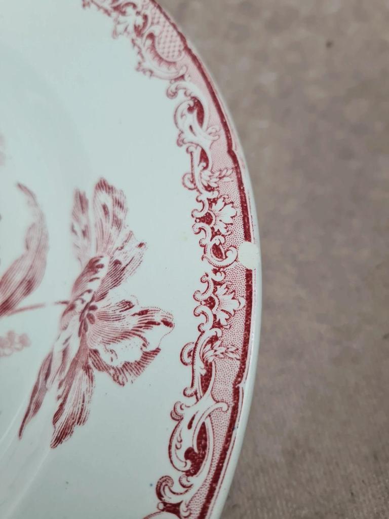 Lot de 7 assiettes creuses Sarreguemines “fontanges”