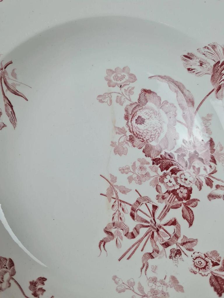 Lot de 7 assiettes creuses Sarreguemines “fontanges”