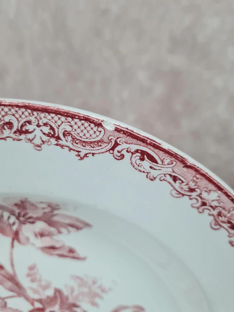 Lot de 7 assiettes creuses Sarreguemines “fontanges”