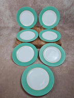 🍃 Lot de 7 assiettes vintage Arcopal vert d’eau 🇫🇷