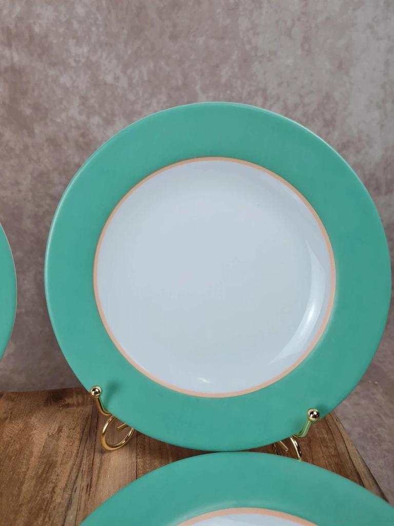 🍃 Lot de 7 assiettes vintage Arcopal vert d’eau 🇫🇷