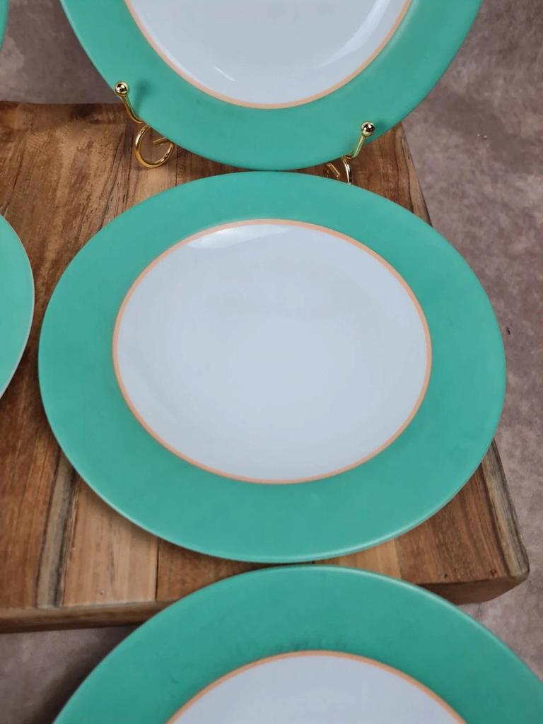 🍃 Lot de 7 assiettes vintage Arcopal vert d’eau 🇫🇷