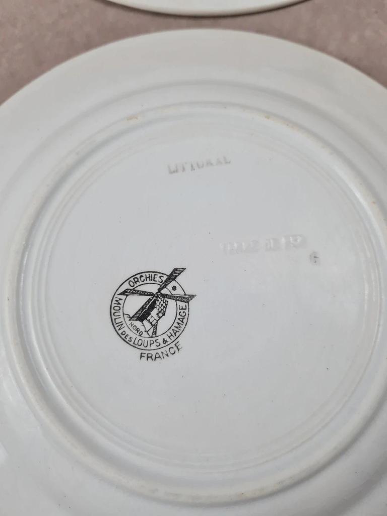 Lot de 8 assiettes plates Moulin des Loups & Hamage, modèle littoral