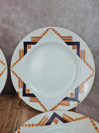 Lot de 8 assiettes plates Moulin des Loups & Hamage, modèle littoral