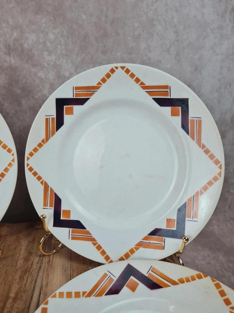 Lot de 8 assiettes plates Moulin des Loups & Hamage, modèle littoral