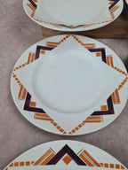 Lot de 8 assiettes plates Moulin des Loups & Hamage, modèle littoral
