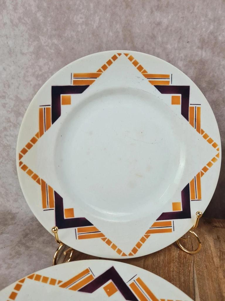 Lot de 8 assiettes plates Moulin des Loups & Hamage, modèle littoral