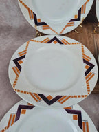 Lot de 8 assiettes plates Moulin des Loups & Hamage, modèle littoral