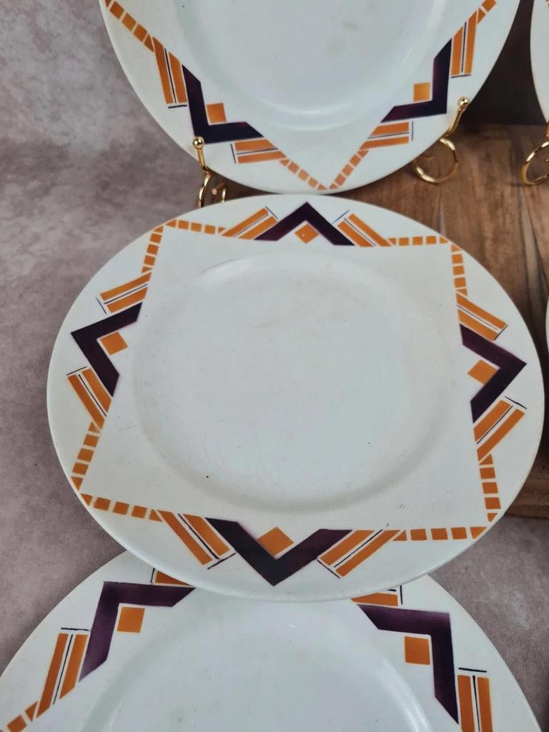 Lot de 8 assiettes plates Moulin des Loups & Hamage, modèle littoral