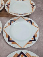 Lot de 8 assiettes plates Moulin des Loups & Hamage, modèle littoral