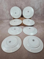 Lot de 8 assiettes plates Moulin des Loups & Hamage, modèle littoral