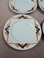 Lot de 8 assiettes plates Moulin des Loups & Hamage, modèle littoral