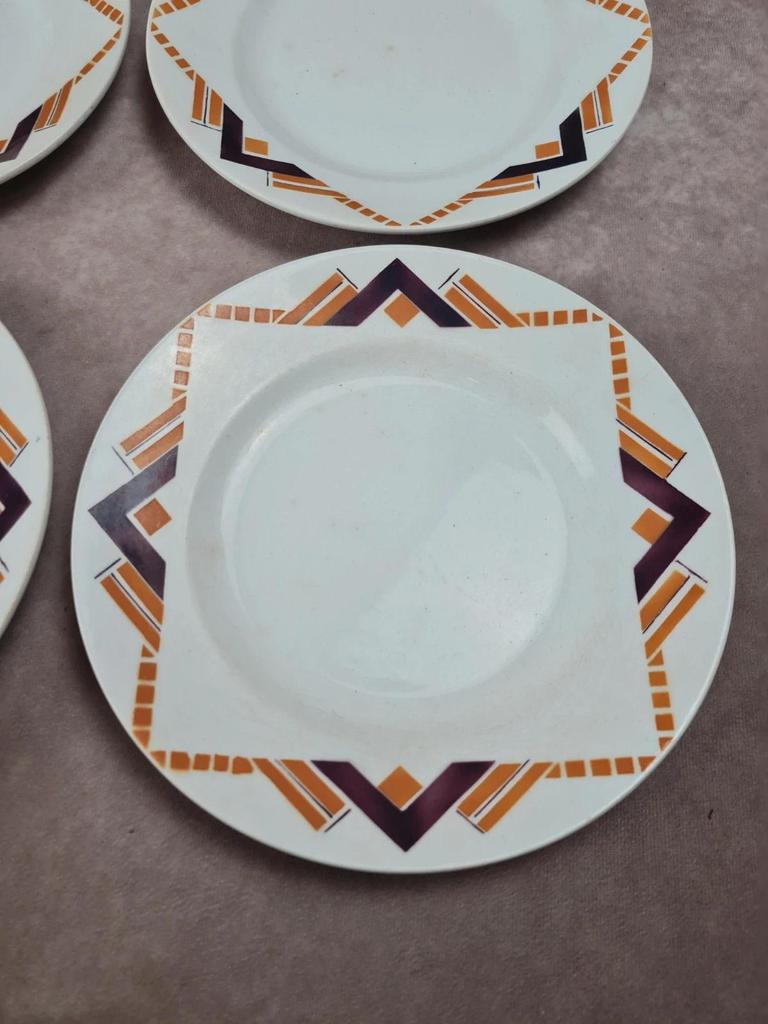 Lot de 8 assiettes plates Moulin des Loups & Hamage, modèle littoral