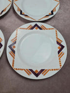 Lot de 8 assiettes plates Moulin des Loups & Hamage, modèle littoral