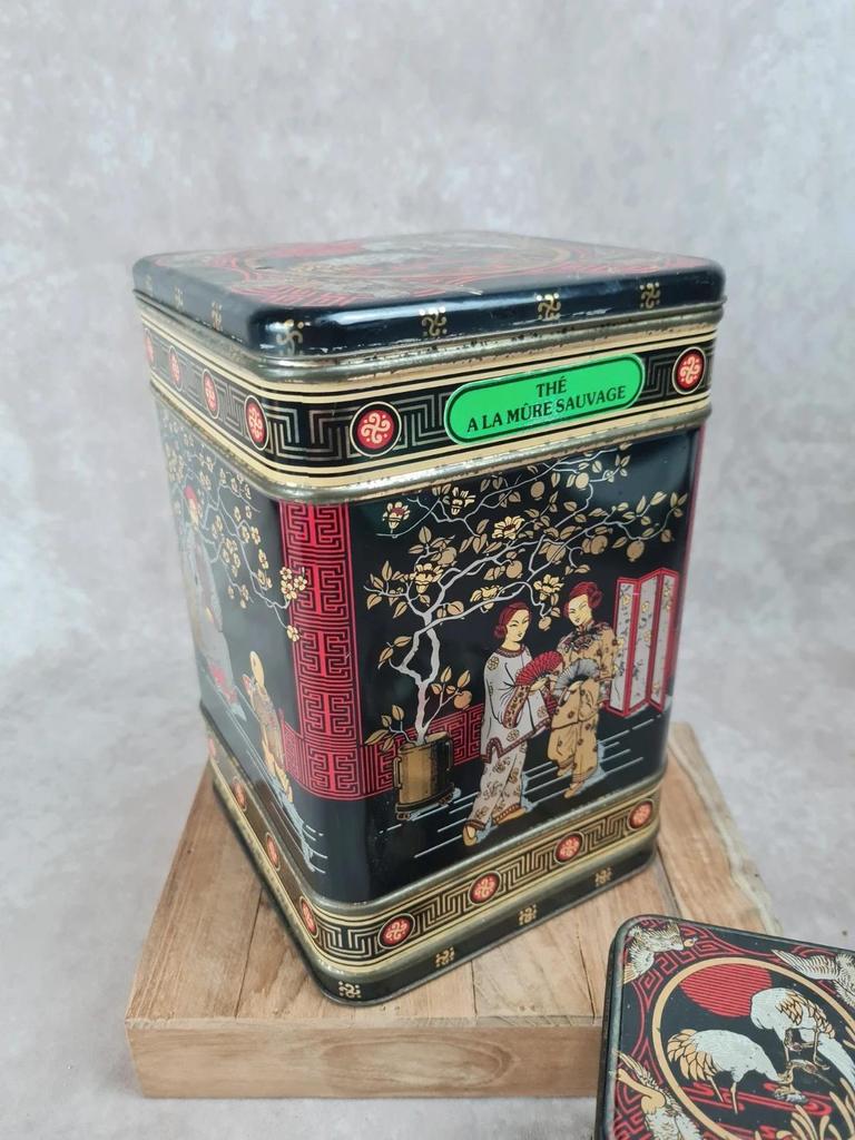 🖤 Lot de deux boîtes à thé vintage