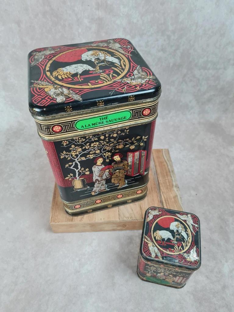 🖤 Lot de deux boîtes à thé vintage