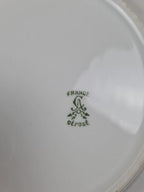 Lot porcelaine française ancienne – 8 assiettes à dessert + 1 plat à gâteau 💙