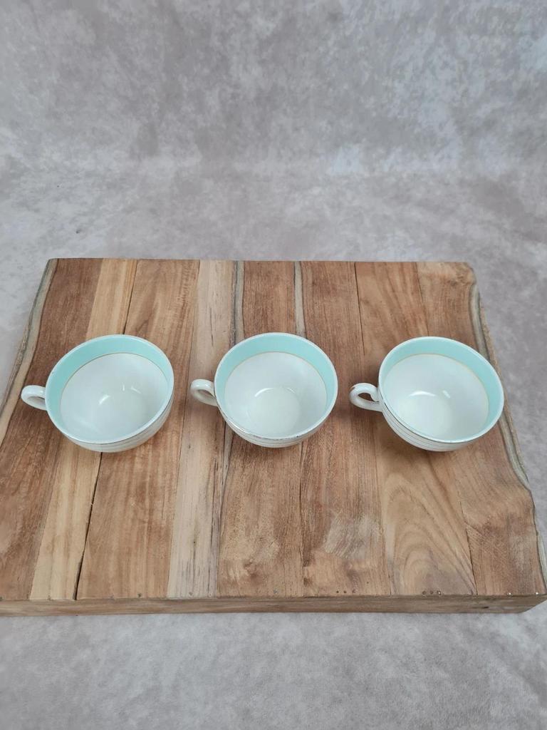 Lot vintage Kg Lunéville, 3 tasses + 3 soucoupes + 1 tasse offerte