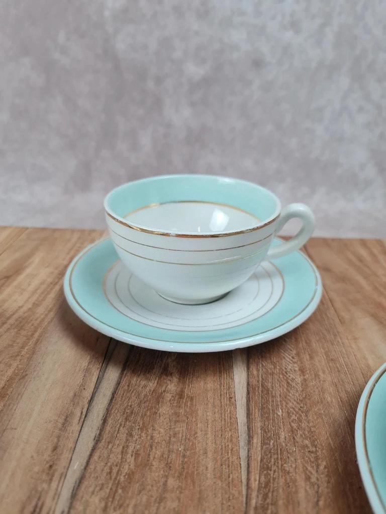 Lot vintage Kg Lunéville, 3 tasses + 3 soucoupes + 1 tasse offerte