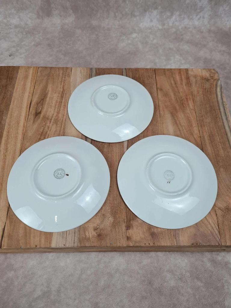 Lot vintage Kg Lunéville, 3 tasses + 3 soucoupes + 1 tasse offerte