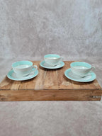 Lot vintage Kg Lunéville, 3 tasses + 3 soucoupes + 1 tasse offerte