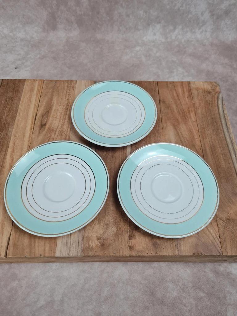 Lot vintage Kg Lunéville, 3 tasses + 3 soucoupes + 1 tasse offerte