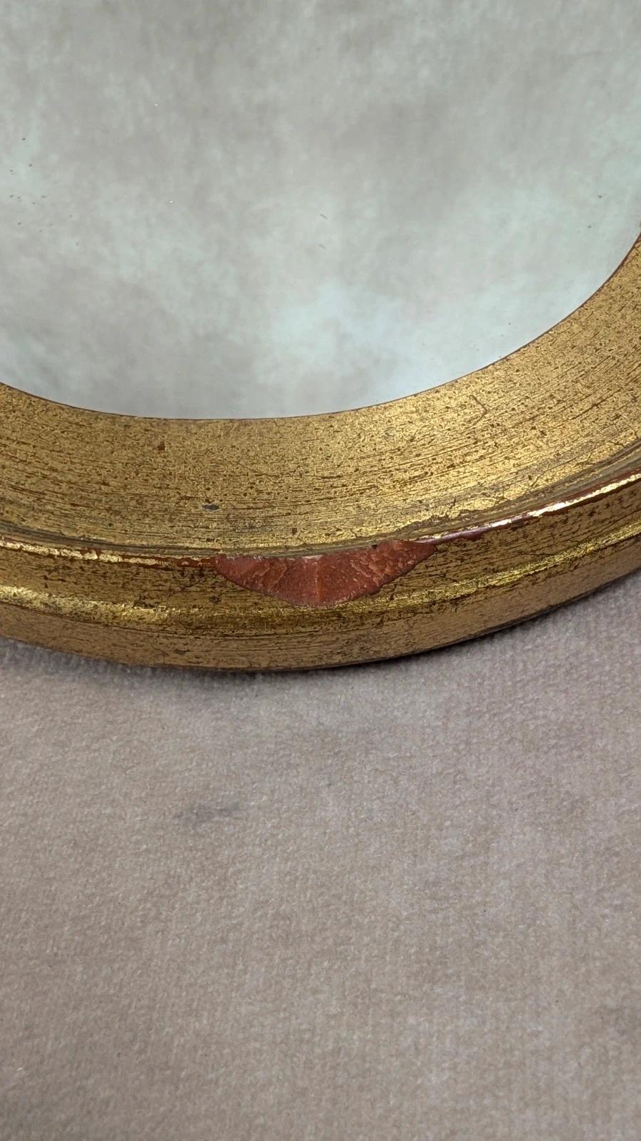 Miroir vintage doré à la feuille – cadre bois doré patiné